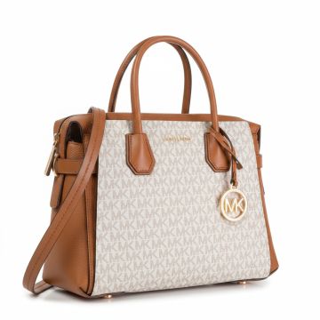 Michael Kors Signature Logo Handbag Vanilla Brown