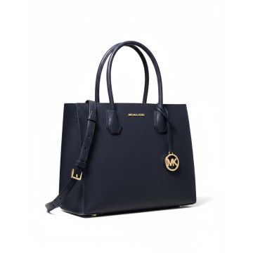 Michael Kors Mercer Navy Leather Handbag